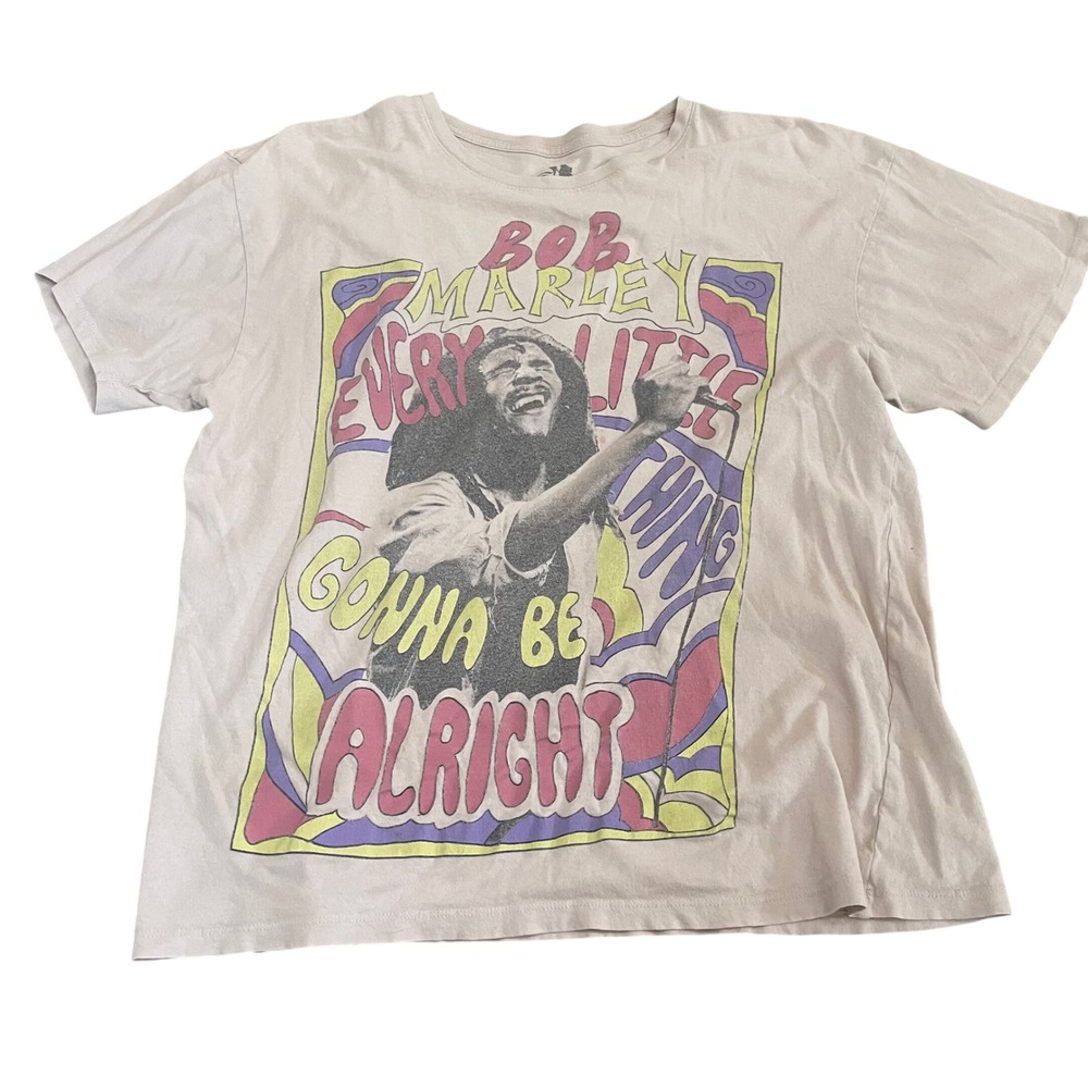 Zion Rootswear Bob Marley Every Little Thing Gonna Be Alright T-Shirt Tan S/M